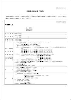 労働条件通知書（別紙）無期転換後