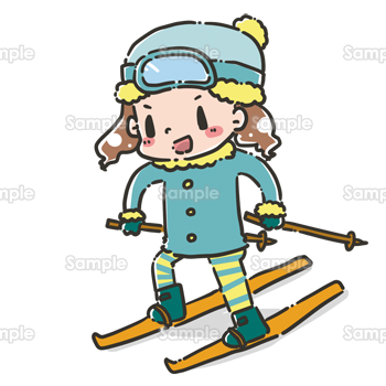スキーに挑戦する女の子