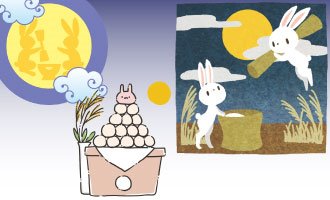 季節の行事のイラスト-お月見 