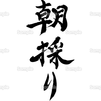 朝採り（筆文字・タテ）
