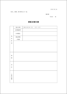 誤配送報告書 のテンプレート 書式 無料ダウンロード ビジネスフォーマット 雛形 のテンプレートbank