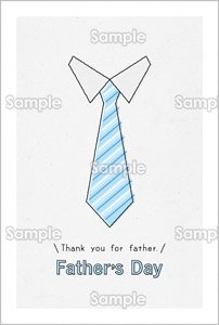 ストライプのネクタイの父の日カード のテンプレート 素材 無料