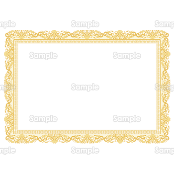 エレガントな金色の横長飾り枠 のテンプレート 素材 無料ダウンロード ビジネスフォーマット 雛形 のテンプレートbank