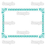 クラシックな緑の横長飾り枠