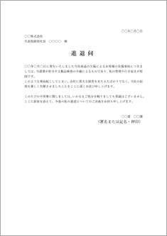進退伺(欠陥品による事故)