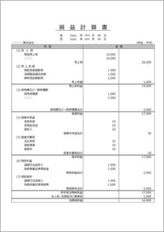 損益計算書 モノクロ
