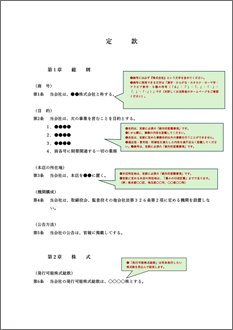 株式会社定款（取締役のみ）