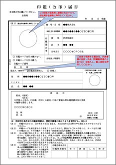 印鑑（改印）届書