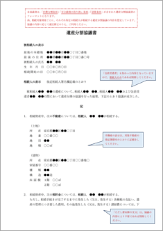 遺産分割協議書（代償分割、可分債務、清算条項有）