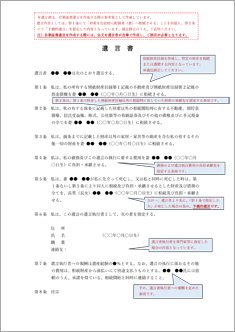 遺言書(別紙財産目録作成型)