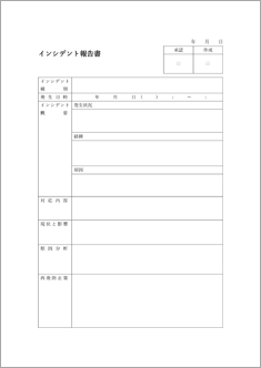 インシデント報告書