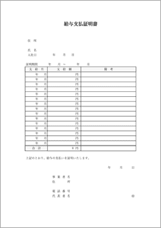 給与支払証明書（12か月分＋賞与）