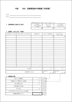 医療費控除明細書