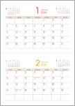 卓上カレンダー（月間ブロックタイプ）1・2月