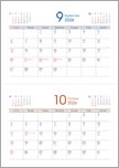卓上カレンダー（月間ブロックタイプ）9・10月