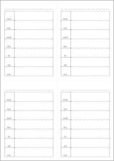 週間スケジュール　波線