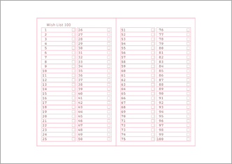 ウィッシュリスト100　ピンク系