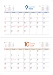卓上カレンダー（月間ブロックタイプ）9・10月