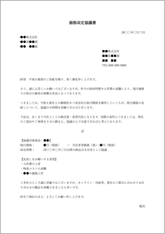 価格改定協議書