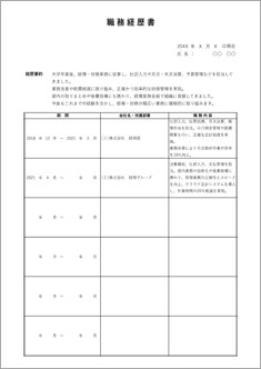 職務経歴書（経理）