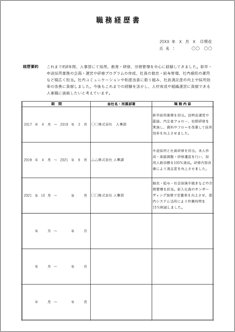 職務経歴書（人事）