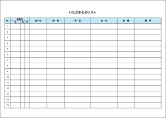 いただきものリスト