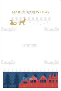 冬のお城とサンタクロース　大人のクリスマスカード