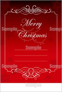 シックな赤のクリスマスカード