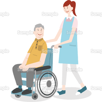 介護－車椅子を押す