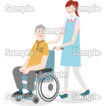 介護－車椅子を押す