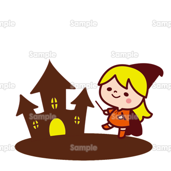 魔女っ子と魔物の屋敷 のテンプレート 素材 無料ダウンロード ビジネスフォーマット 雛形 のテンプレートbank