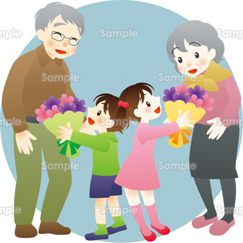 孫たちからおじいちゃん おばあちゃんへ花束 のテンプレート 素材 無料ダウンロード ビジネスフォーマット 雛形 のテンプレートbank
