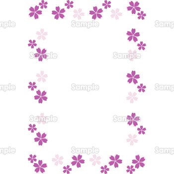 紫の桜フレーム 縦 のテンプレート 素材 無料ダウンロード ビジネスフォーマット 雛形 のテンプレートbank