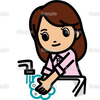 手洗いをする女性 のテンプレート 素材 無料ダウンロード ビジネスフォーマット 雛形 のテンプレートbank