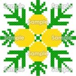 ハワイアンキルト-パイナップルでデザインされた花