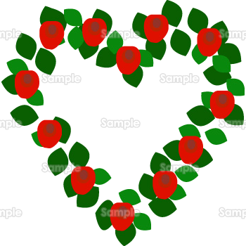 バラの花のハート リース のテンプレート 素材 無料ダウンロード ビジネスフォーマット 雛形 のテンプレートbank