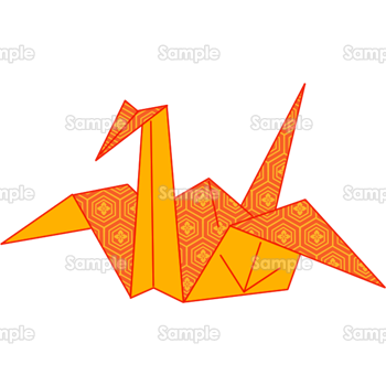 亀甲花菱模様の折鶴