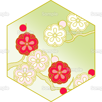 六角形に梅