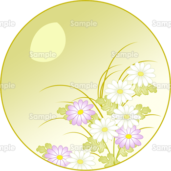 月と小菊 のテンプレート 素材 無料ダウンロード ビジネスフォーマット 雛形 のテンプレートbank