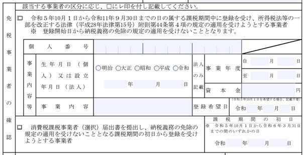 免税事業者の確認