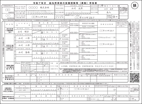 令和7年分　給与取得者の扶養控除等（異動）申告書