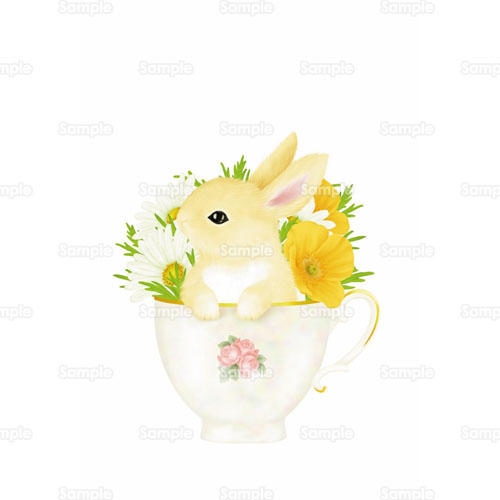 うさぎ ウサギ 兎 赤ちゃん 子ウサギ 子うさぎ カップ コーヒーカップ のイラスト 001 0041 クリエーターズスクウェア