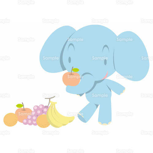 ゾウ パステルカラー 動物園 食べ物 象 のイラスト 005 0059 クリエーターズスクウェア