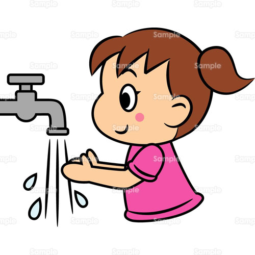 手洗い 水道 ばい菌 人物 のイラスト 005 0144 クリエーターズスクウェア