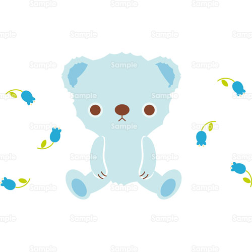 クマ 熊 くま ぬいぐるみ 花 デフォルメ のイラスト 005 0153 クリエーターズスクウェア