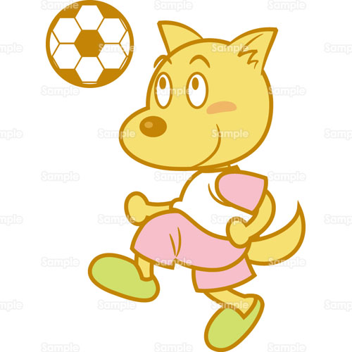 サッカー 犬 イヌ サッカーボール のイラスト 005 0172 クリエーターズスクウェア