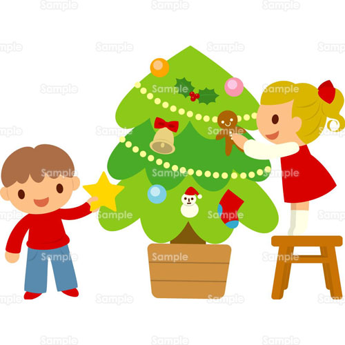クリスマスツリー 飾りつけ ツリー のイラスト 005 0224 クリエーターズスクウェア