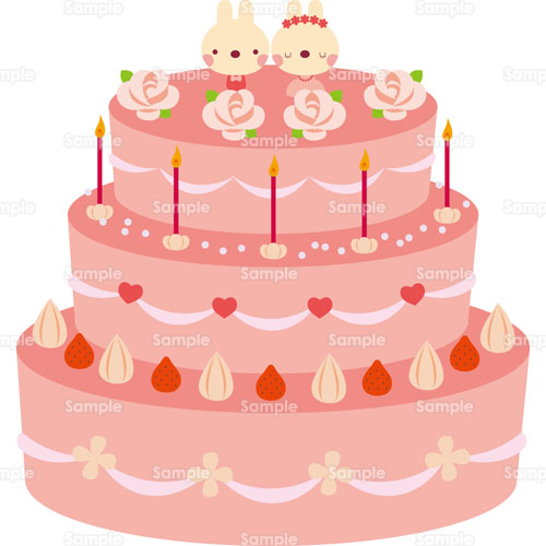 ケーキ ウェディングケーキ うさぎ 兎 のイラスト 005 0341 クリエーターズスクウェア