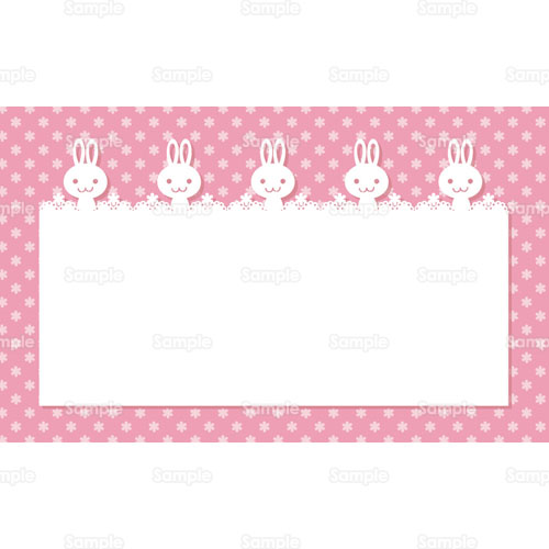 ウサギ 兎 花柄 フラワー メッセージカード のイラスト 005 0366 クリエーターズスクウェア