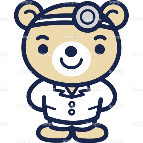 医者 医師 ドクター 白衣 クマ 熊 のイラスト 005 0419 クリエーターズスクウェア